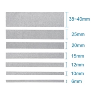 7 ruller sølv glitter bånd - ialt 157 m.